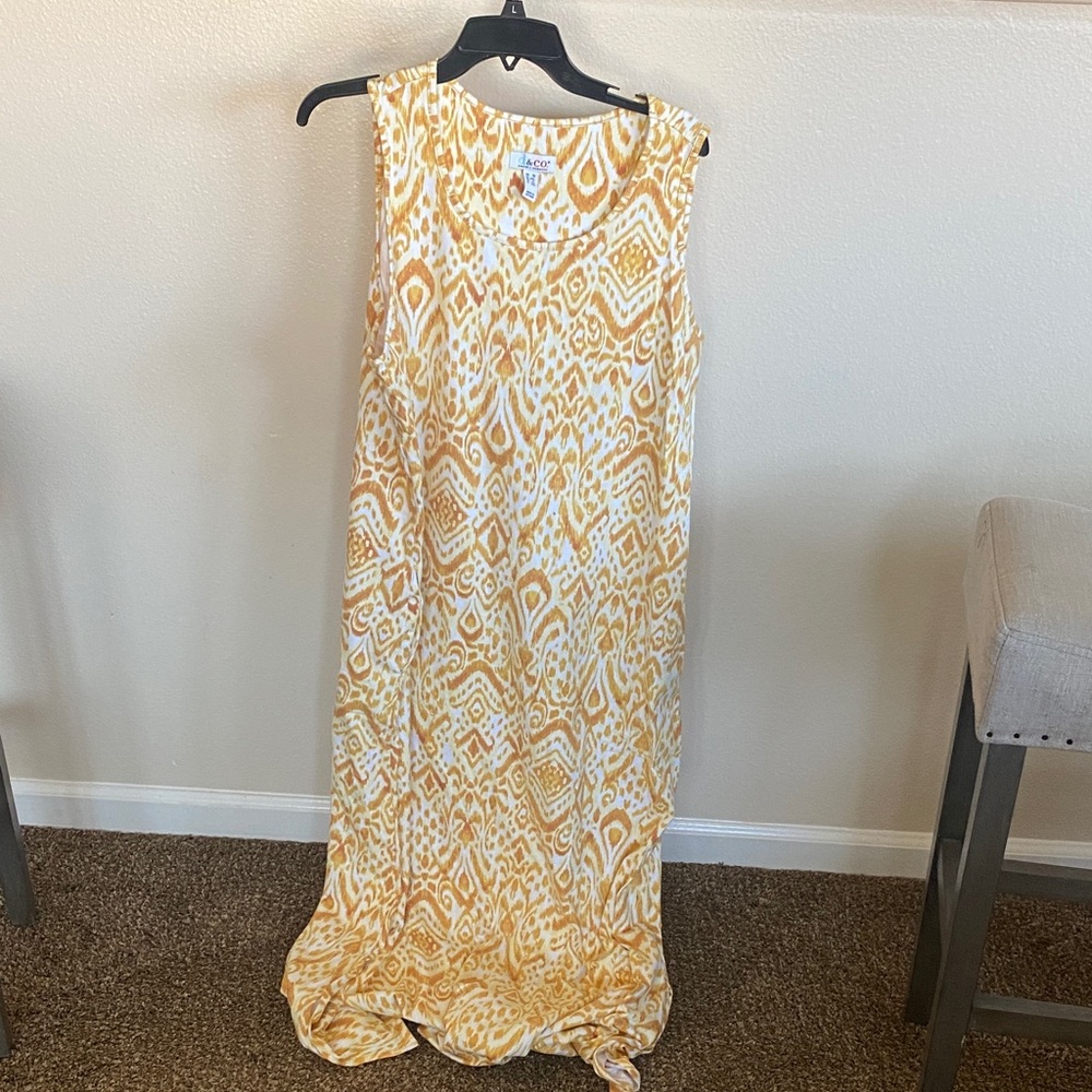 Belle by Kim Gravel Yellow and White Patterned Dress